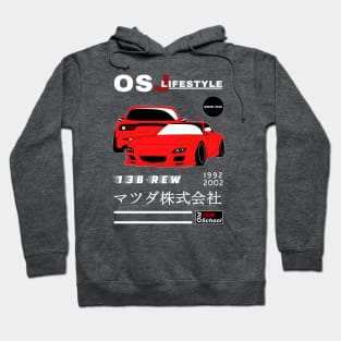 RX-7 (Red) OSJ LifeStyle [Black Edition] Hoodie